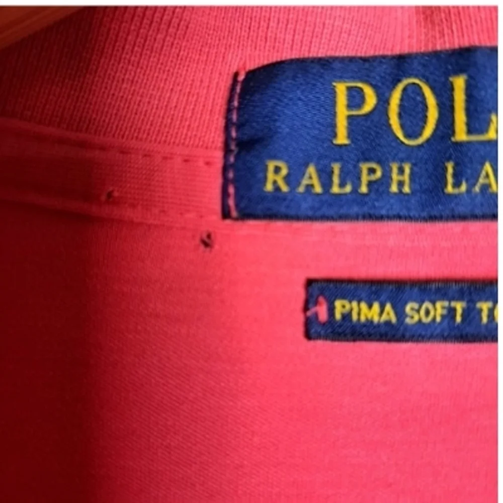 Polo Ralph Lauren Men's Size M Pima Soft Touch Polo Logo Two Button Coral